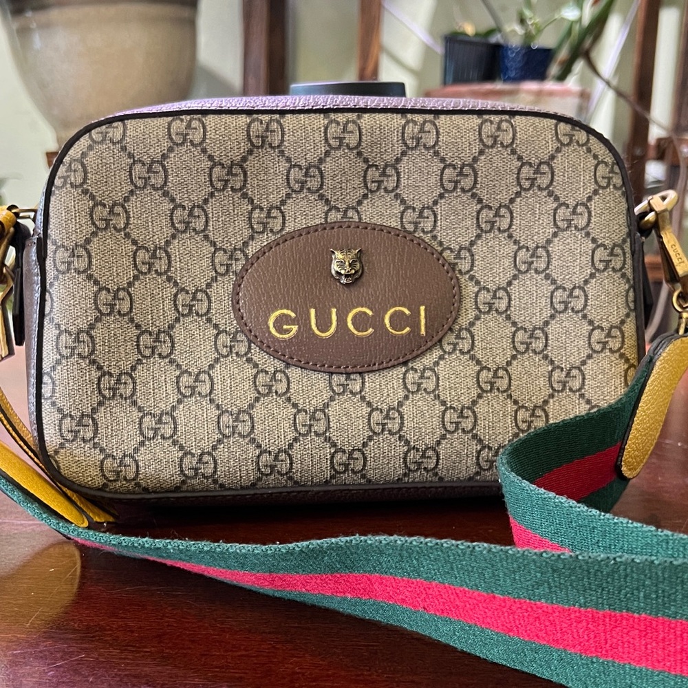 Gucci Beige and Brown GG Crossbody Bag